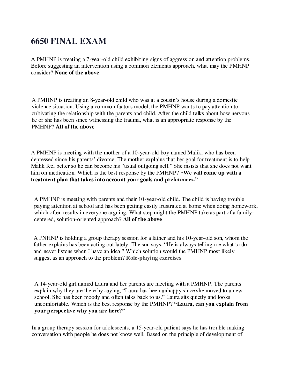 Preview image of 6650 FINAL EXAM document